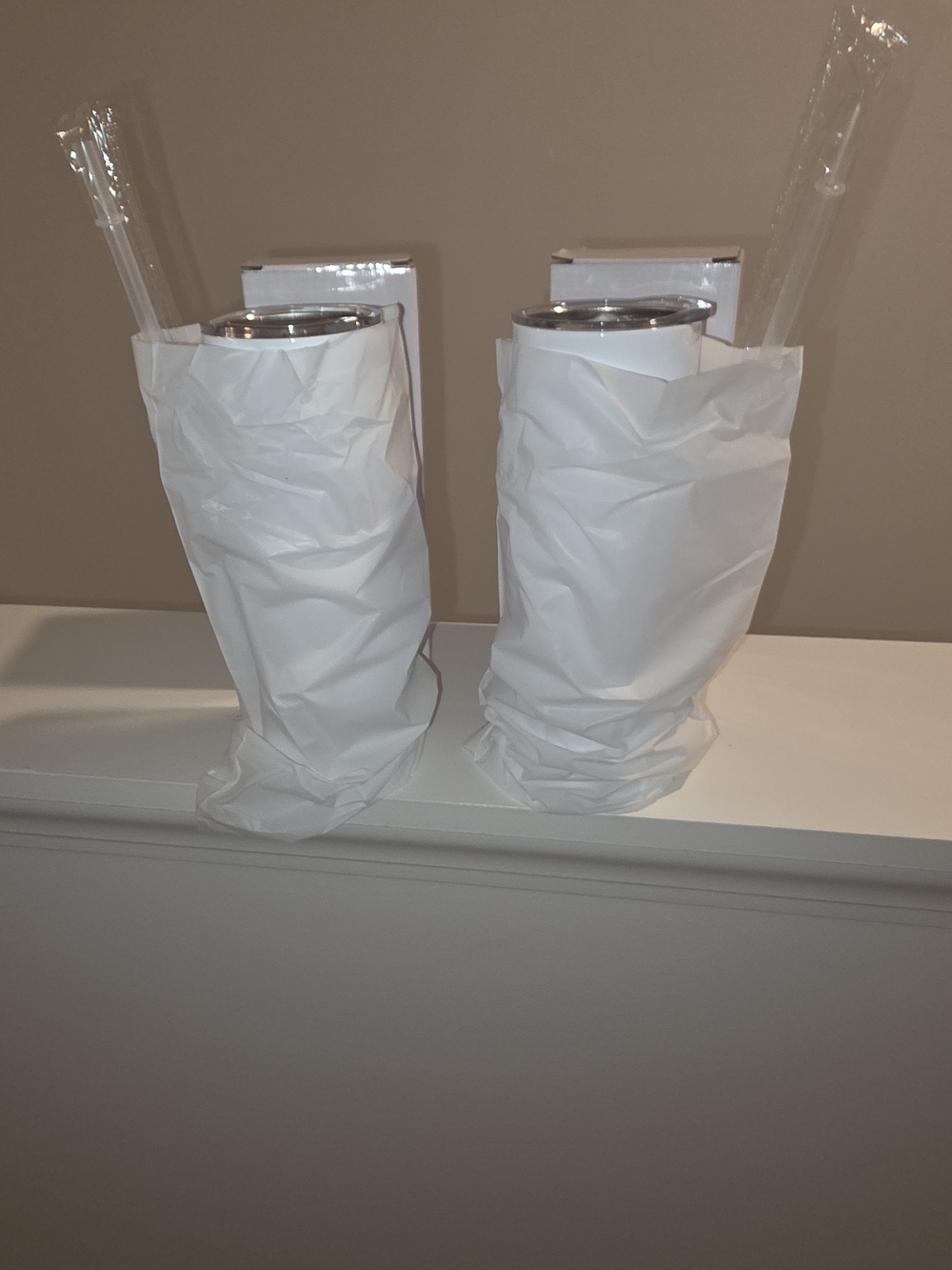 White Stainless Steel Travel Tumbler - Double Wall Insulated